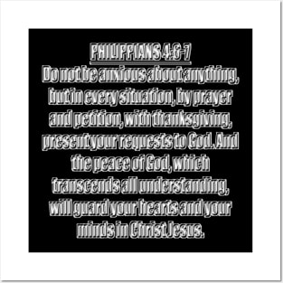 Philippians 4:6-7 New International Version Bible Verse Typography Posters and Art